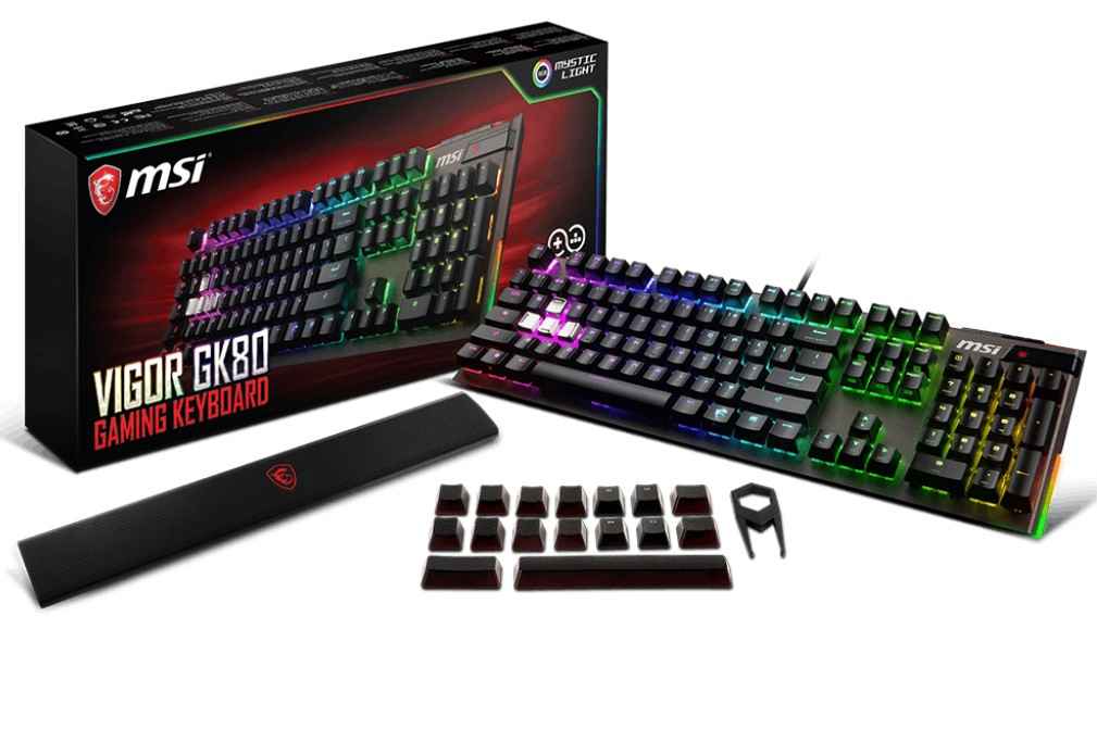 MSI Vigor GK80 Gaming Keyboard Full RGB USB 2 Meter Cable